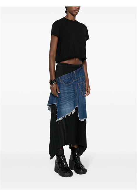 T-shirt Level T crop in nero - donna RICK OWENS DRKSHDW | DS01D1207BH09